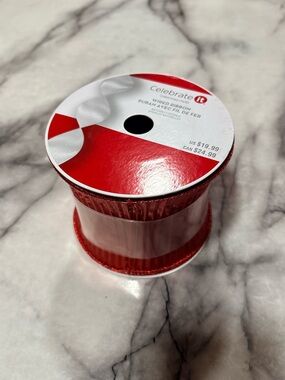 Celebrate It Shiny Red Wired Ribbon Spool